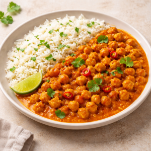 Spicy Chickpea Curry with Basmati Rice